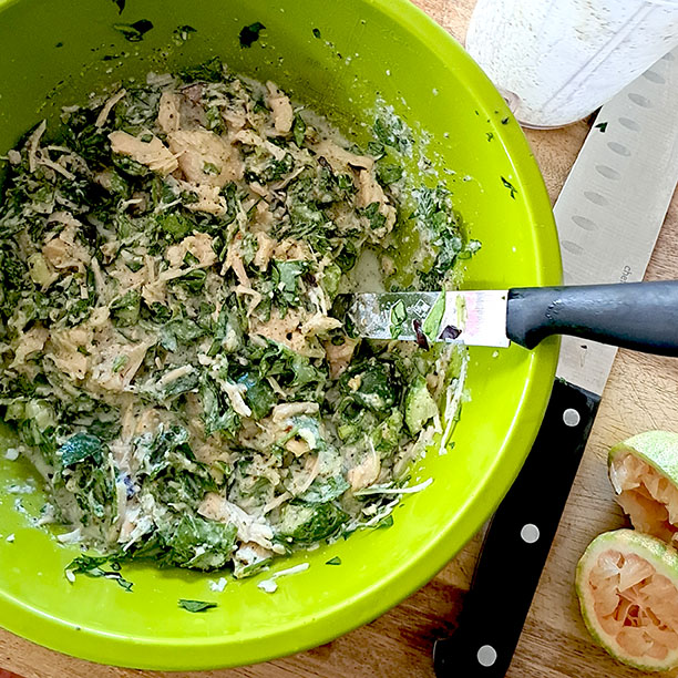 Coconut-Hemp Leafy Chicken Salad