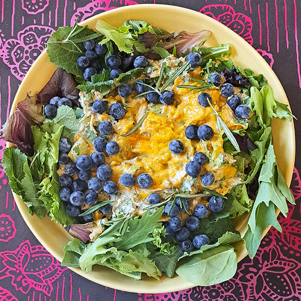 Creamy Mango Fire-Flowered Chicken Salad