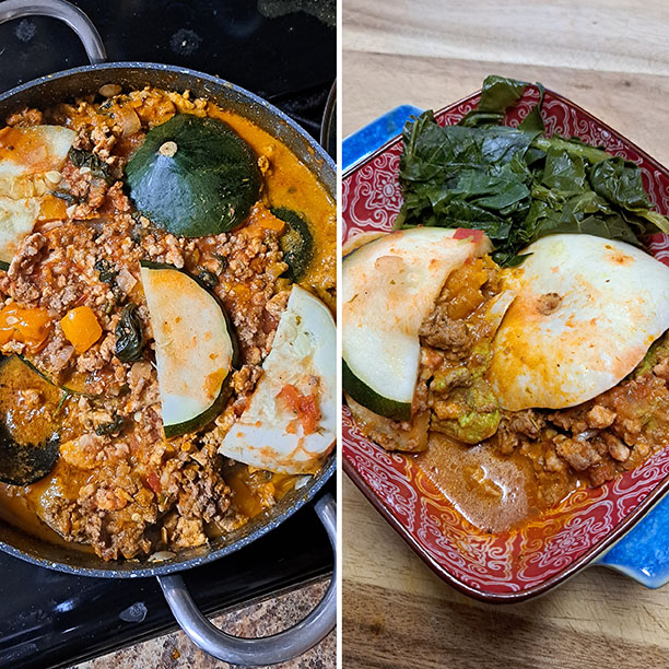 Stovetop Pattypan Lasagna with Bitter Greens